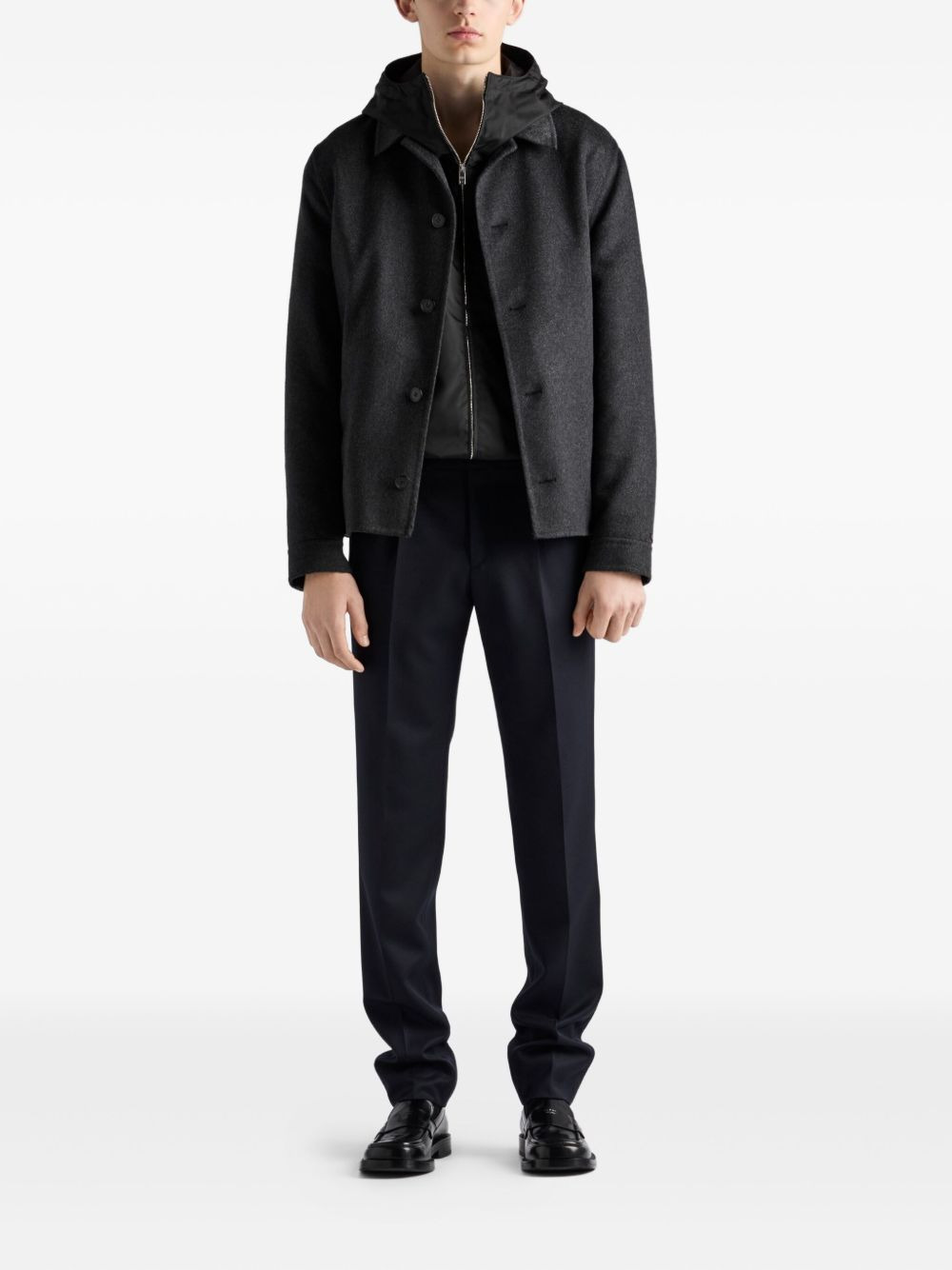 hooded zip-front jacket - 2