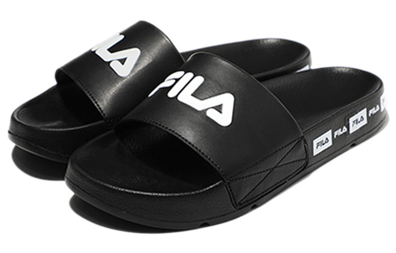 FILA FILA Cozy Lightweight Thick Sole Unisex Black Korean Version Slippers 1SM01591D_001 outlook