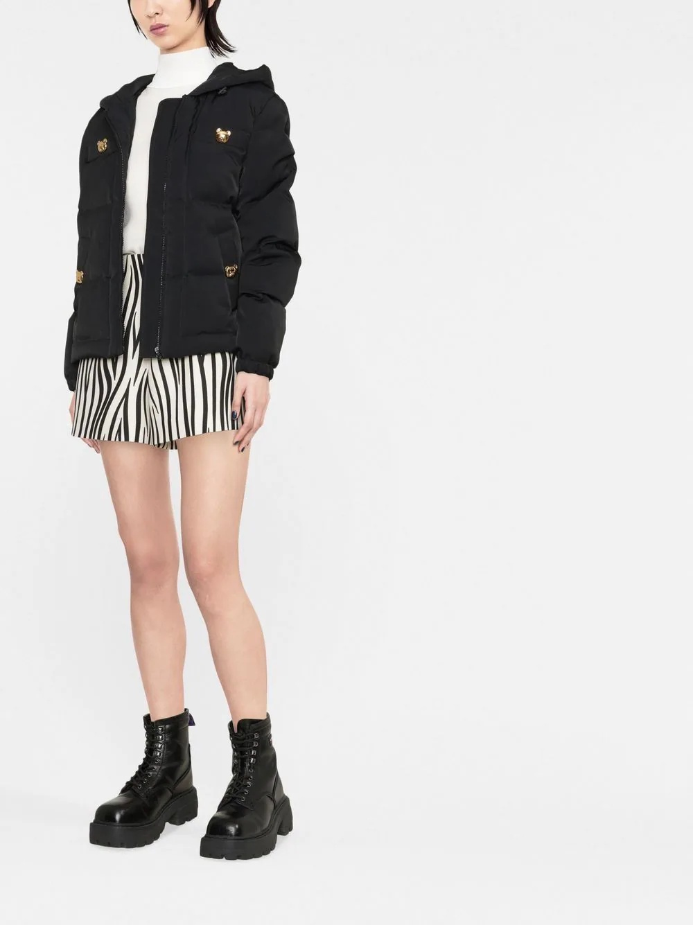 Teddy button-detail padded jacket - 2