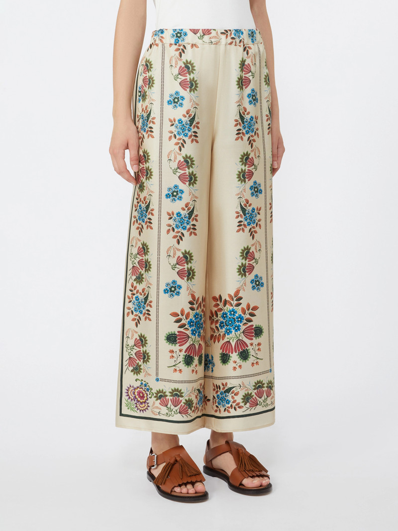 SNACK Printed silk twill trousers - IVORY 3
