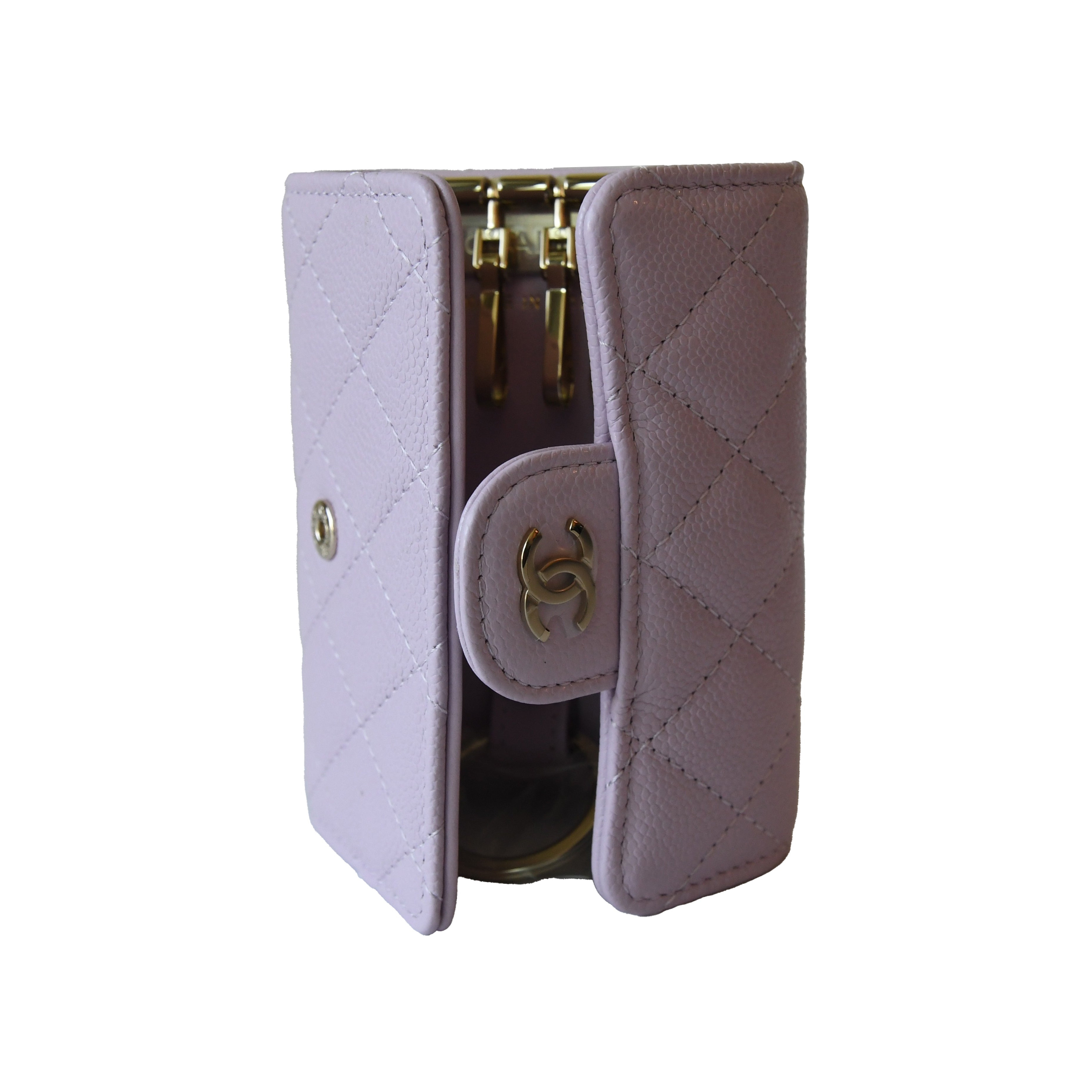 Chanel CC Caviar Quilted Classic 4 Key Holder Wallet Light Purple - 4