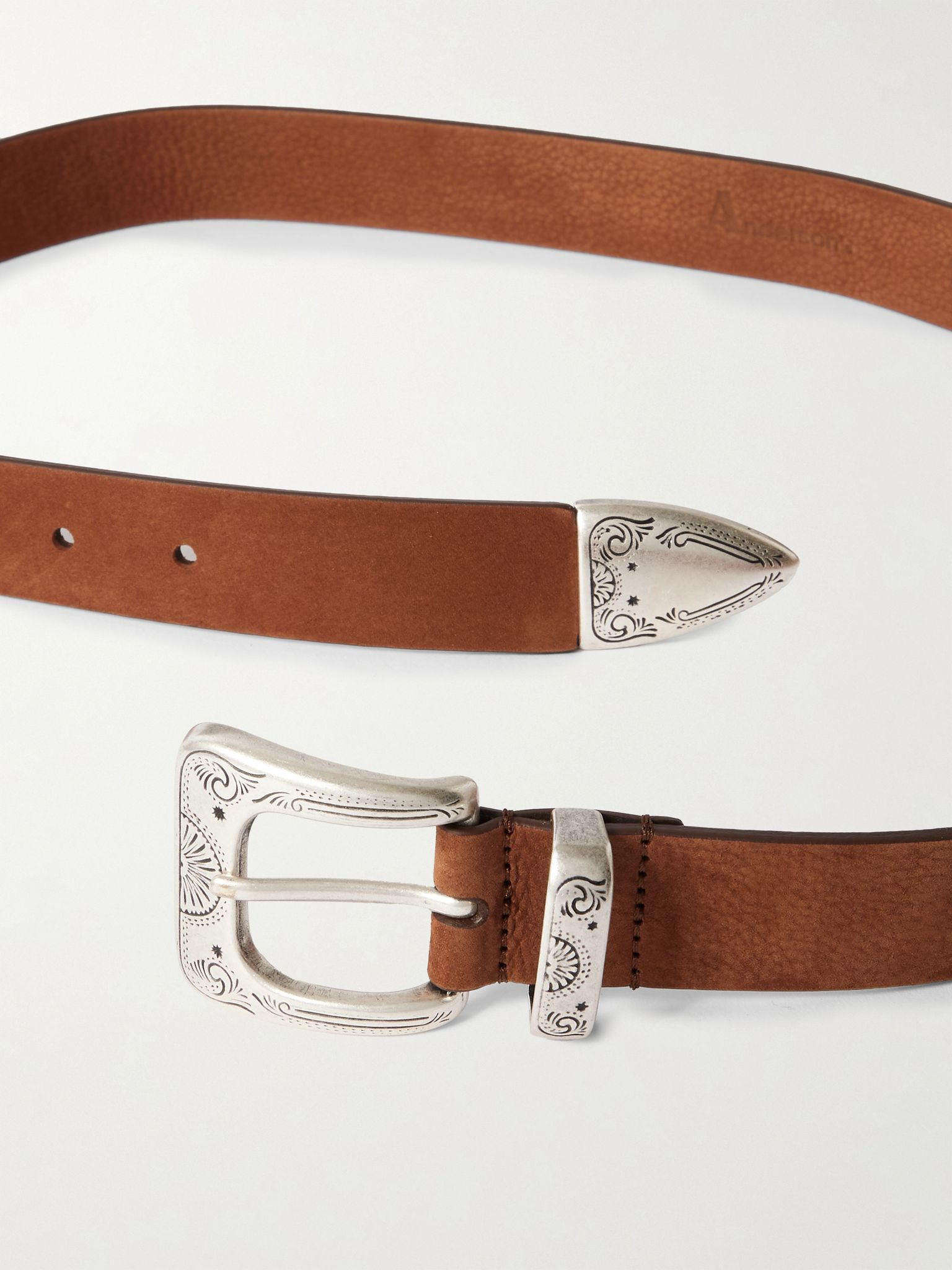 3cm Nubuck Belt Brown - 2