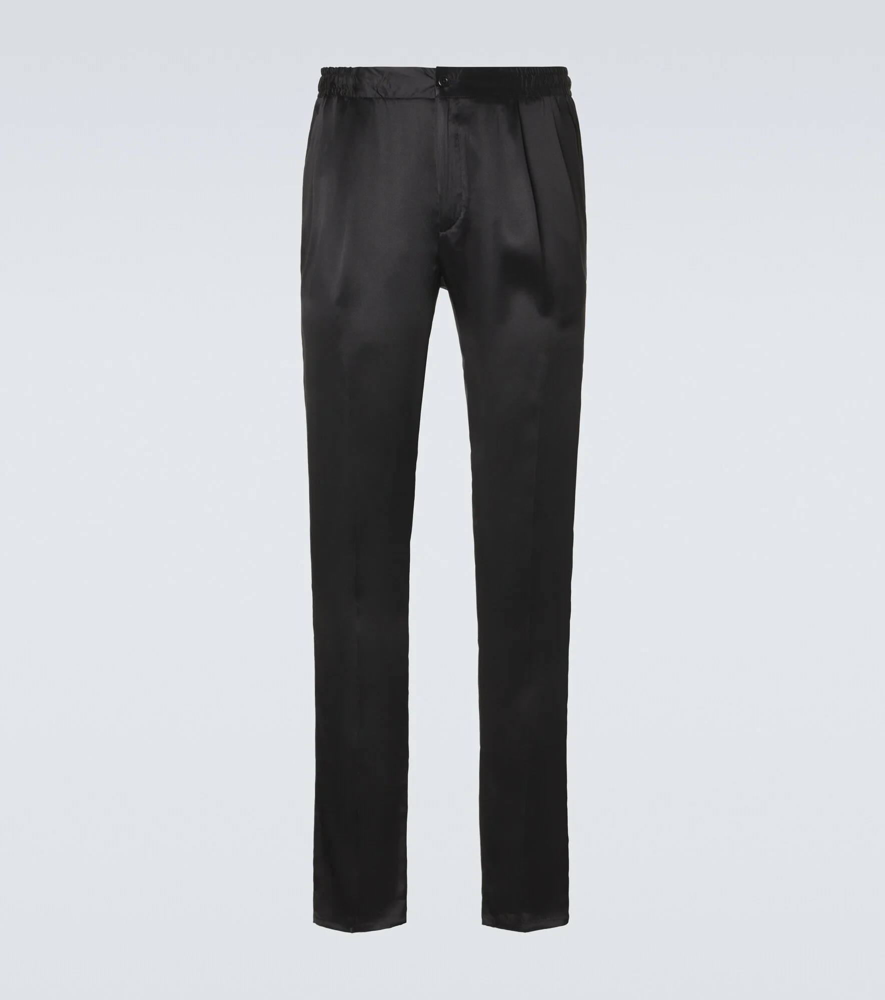 Reversible silk straight pants - 1