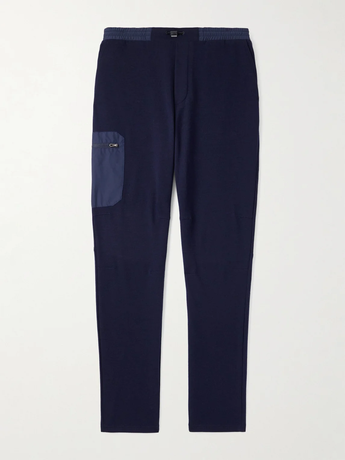 Straight-Leg Shell-Trimmed Wool-Blend Drawstring Trousers - 1