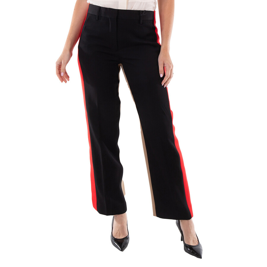 Burberry Ladies Black Lottie Contrast Panel Tailored Trousers - 3