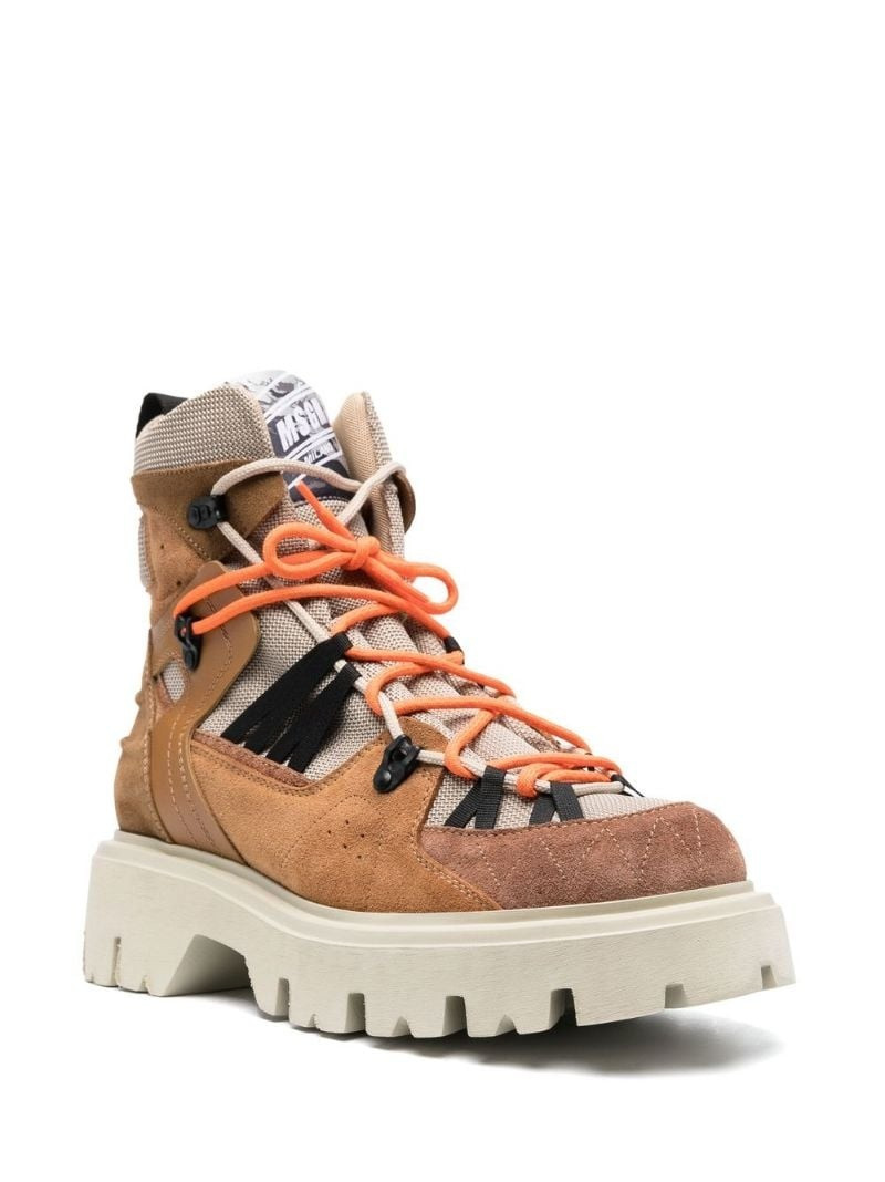 MSGM panelled lace-up boots outlook