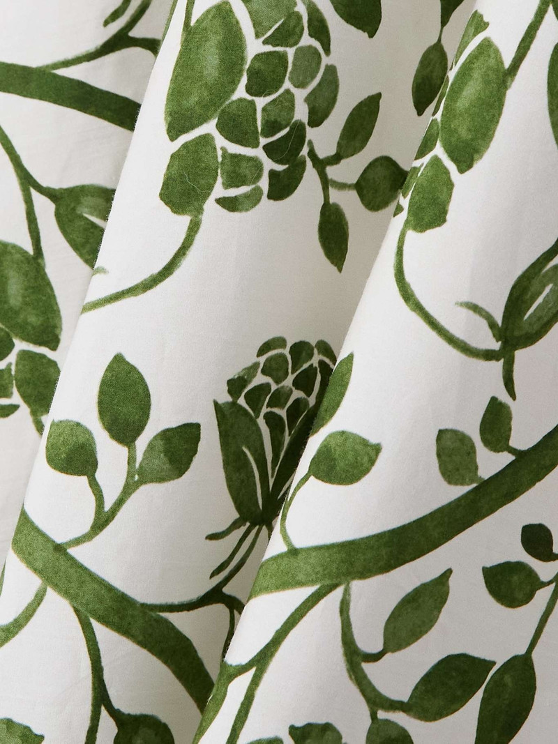 Floral-print cotton-poplin peplum maxi dress Green 4