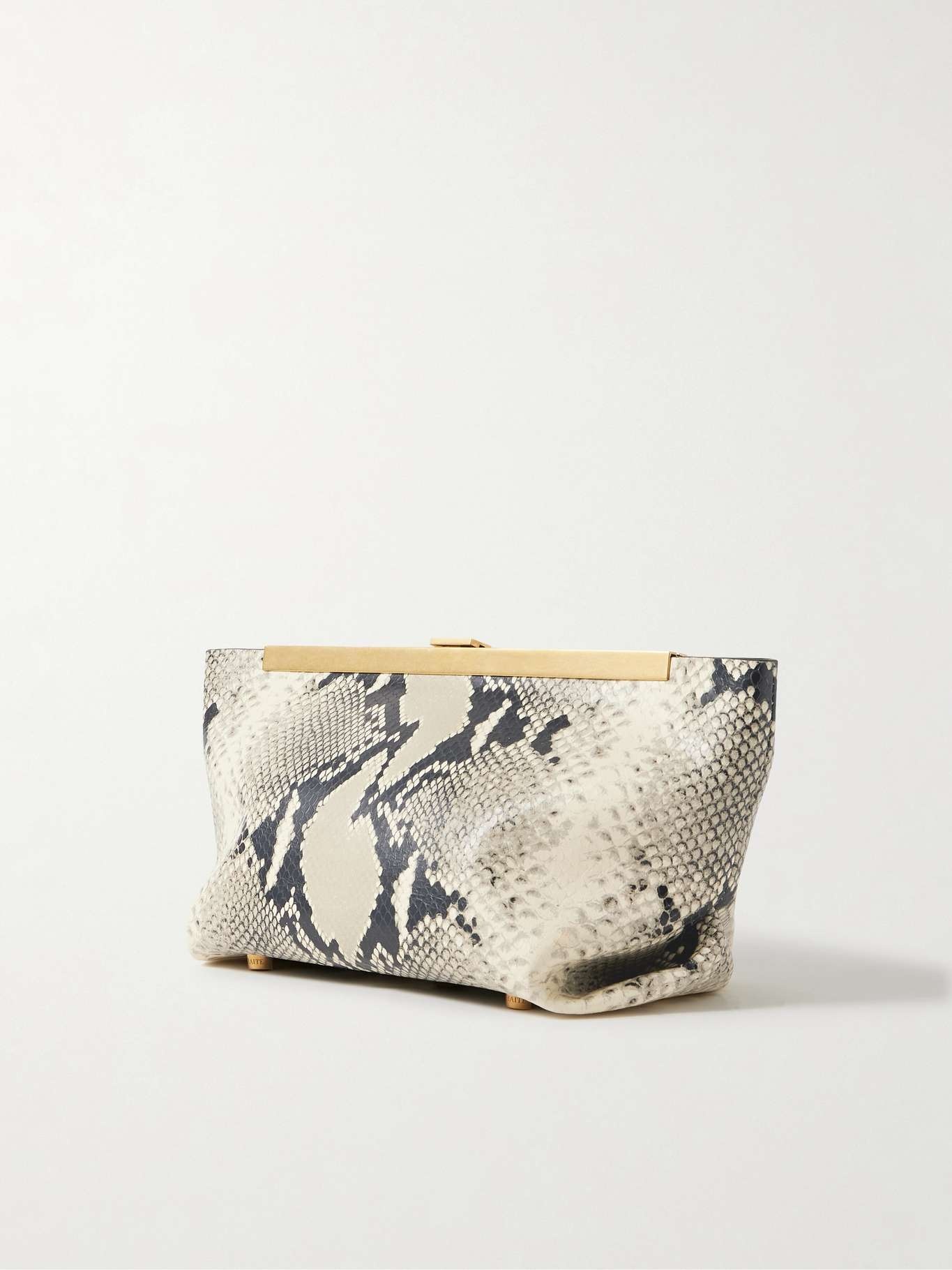 Aimee snake-effect leather clutch - 3