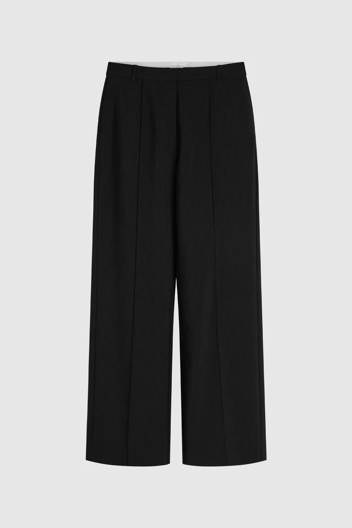 Wool Pinstripe Pintuck Pants - Fine Pinstripe - 1