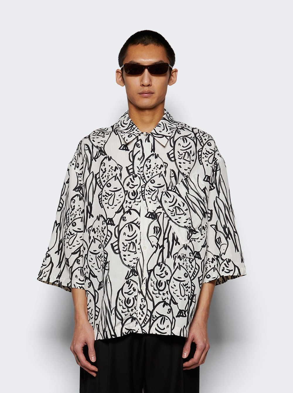 Aloe Shirt Black And White - 3