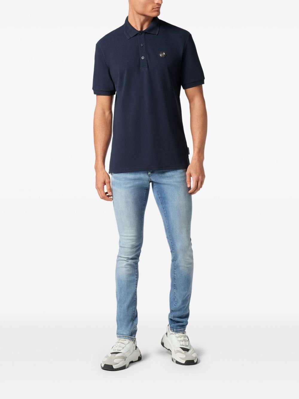 logo-appliqué polo shirt - 2