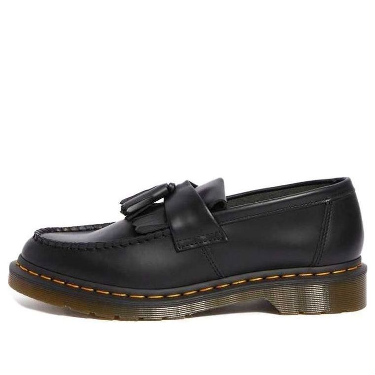 Dr. Martens Adrian Yellow Stitch Leather Tassel Loafers 'Black Smooth' 22209001 - 1