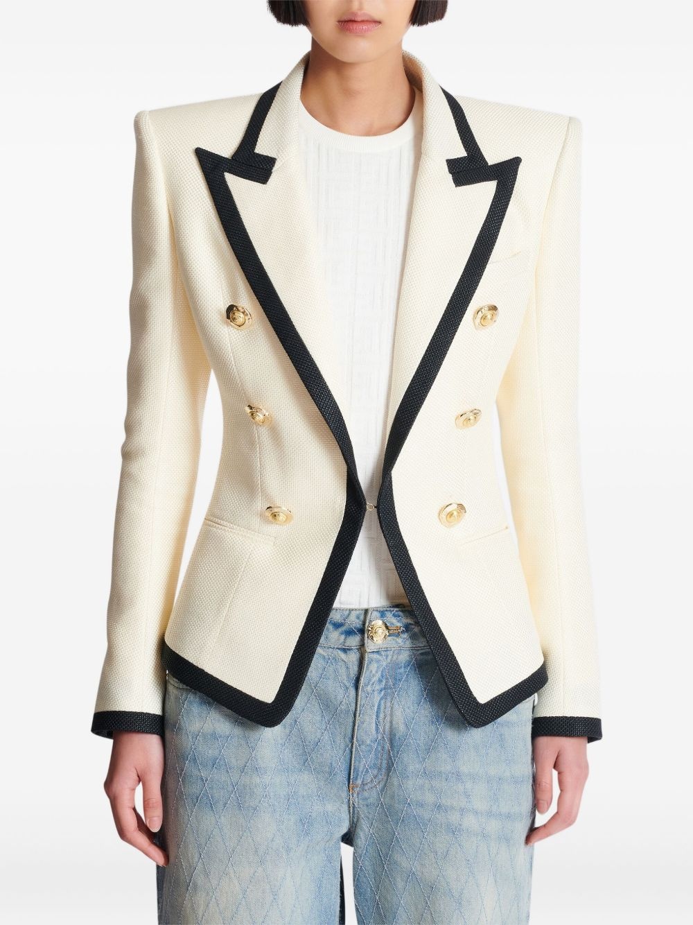 two-tone fitted jacket - 5