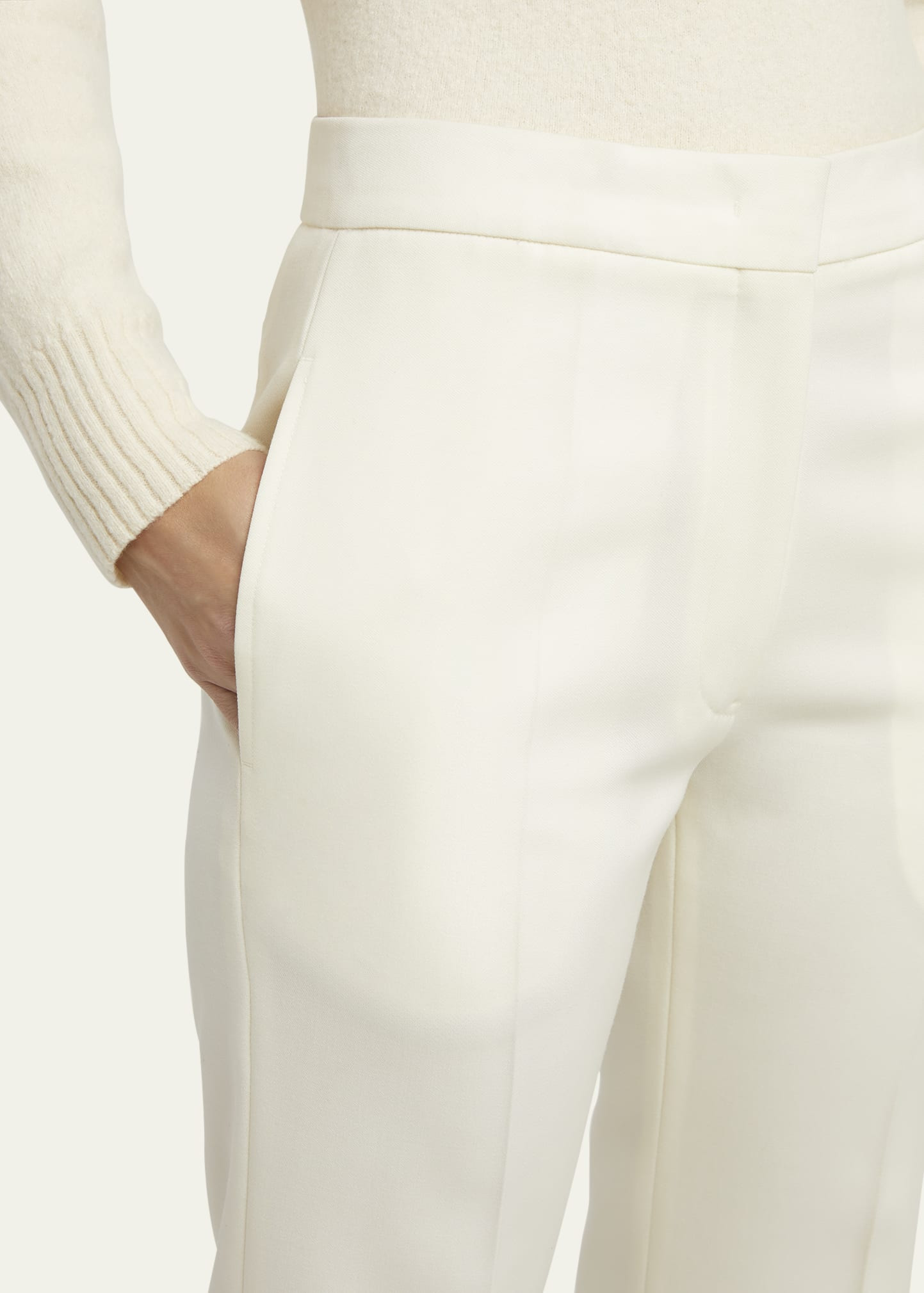 Wool-Cotton Kickflare Ankle Trousers - 5