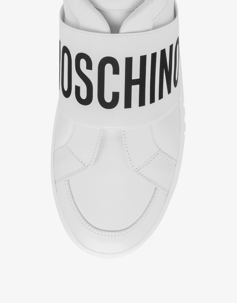 Moschino CALFSKIN SLIP-ON SNEAKERS WITH LOGO outlook