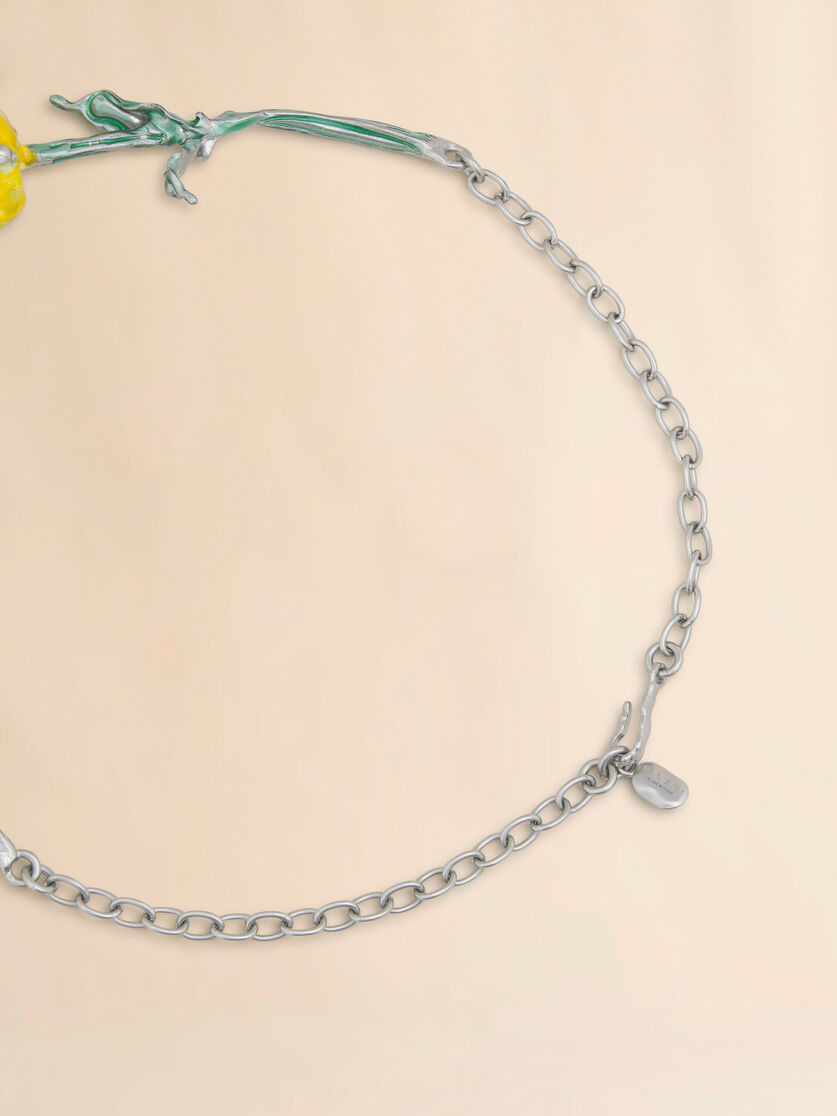 YELLOW ENAMELLED TULIP NECKLACE - 3