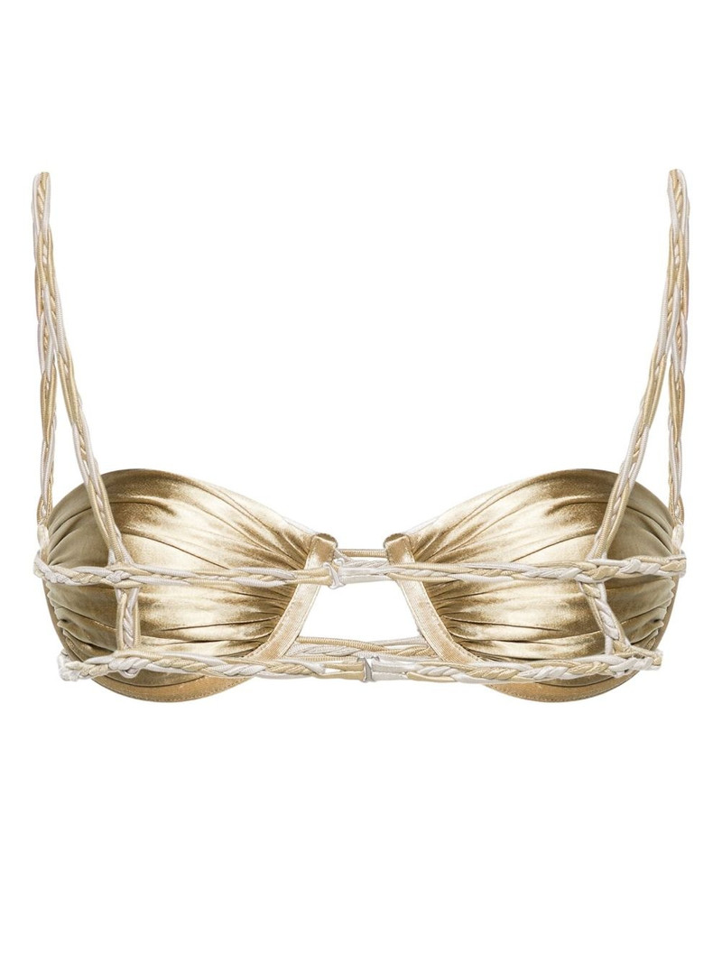 ISA BOULDER knotted underwire-cup bikini top outlook