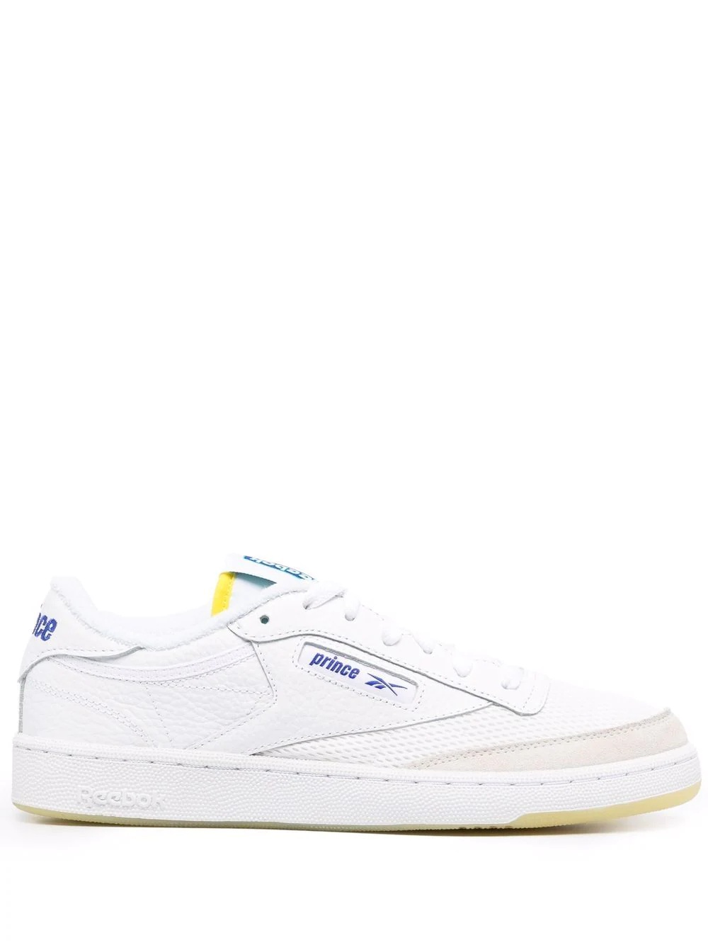 low-top panelled leather sneakers - 1