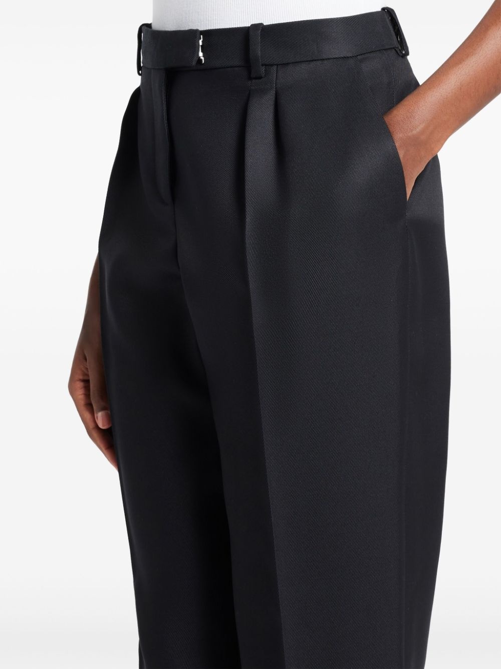 wool-silk twill tailored pleated trousers - 5