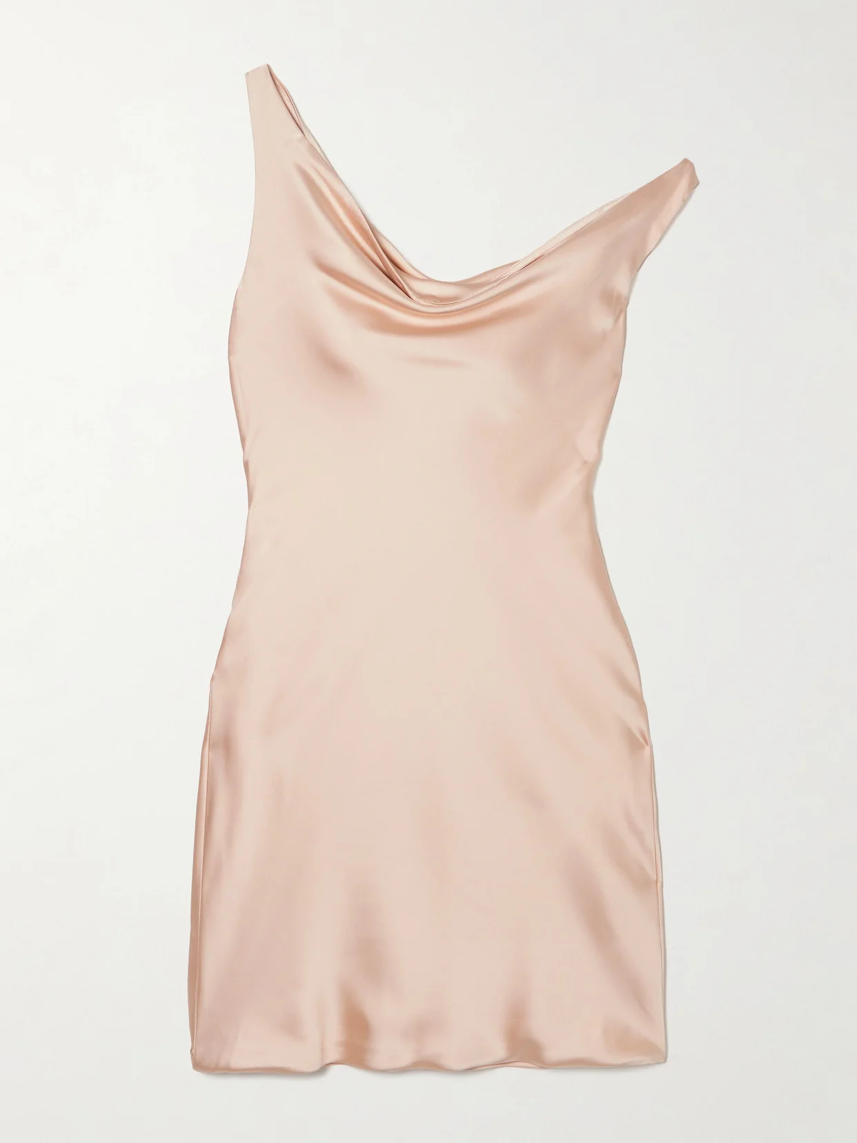 Maria Off-the-shoulder Draped Satin Mini Dress - 1