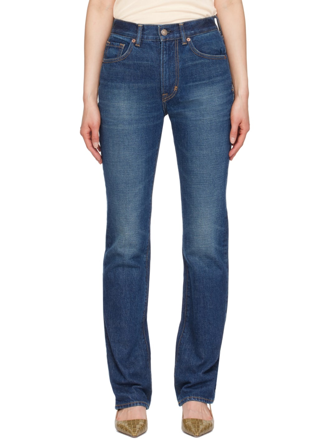 Blue Stonewashed Jeans - 1