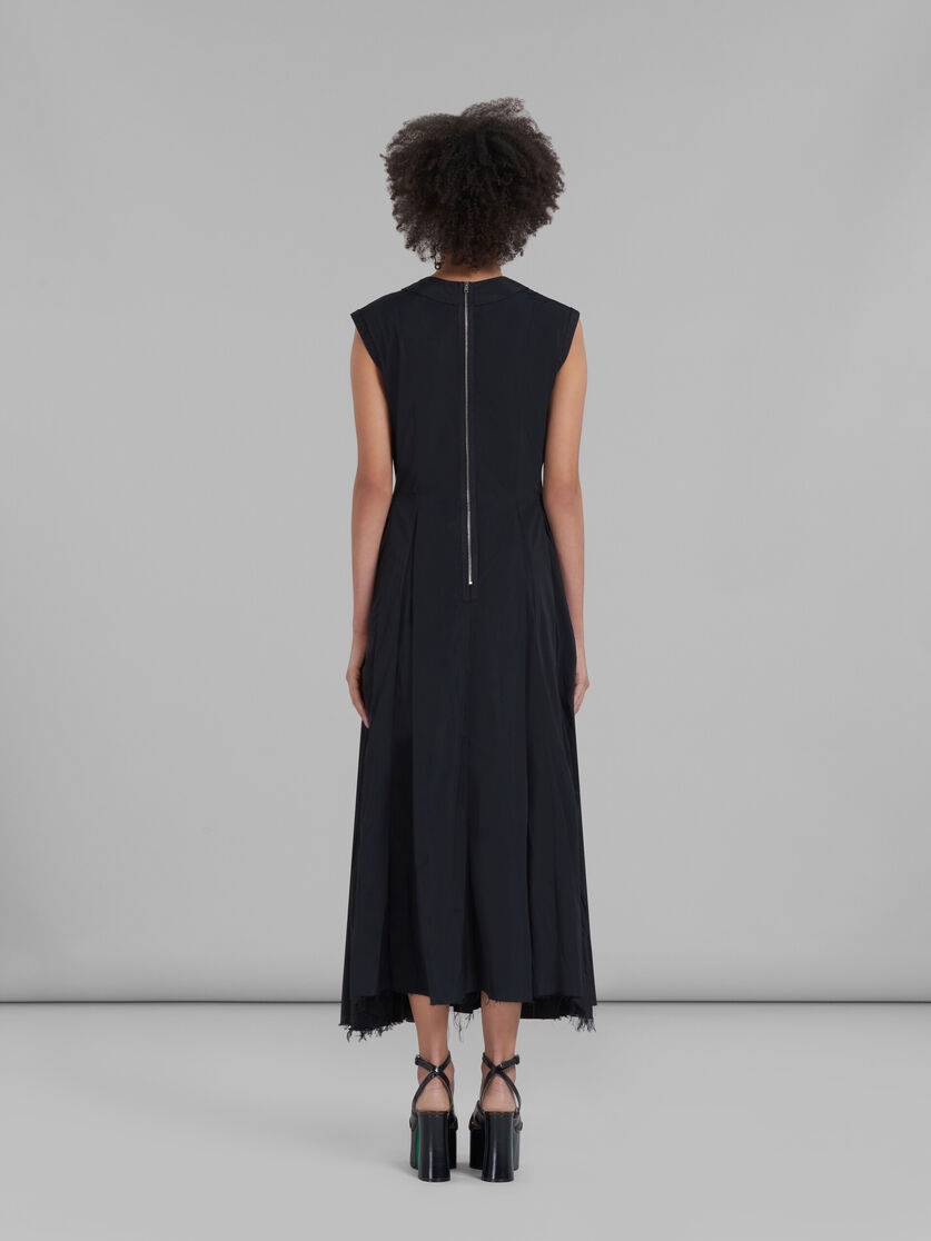 BLACK TAFFETA DRESS WITH APRON FRONT - 3