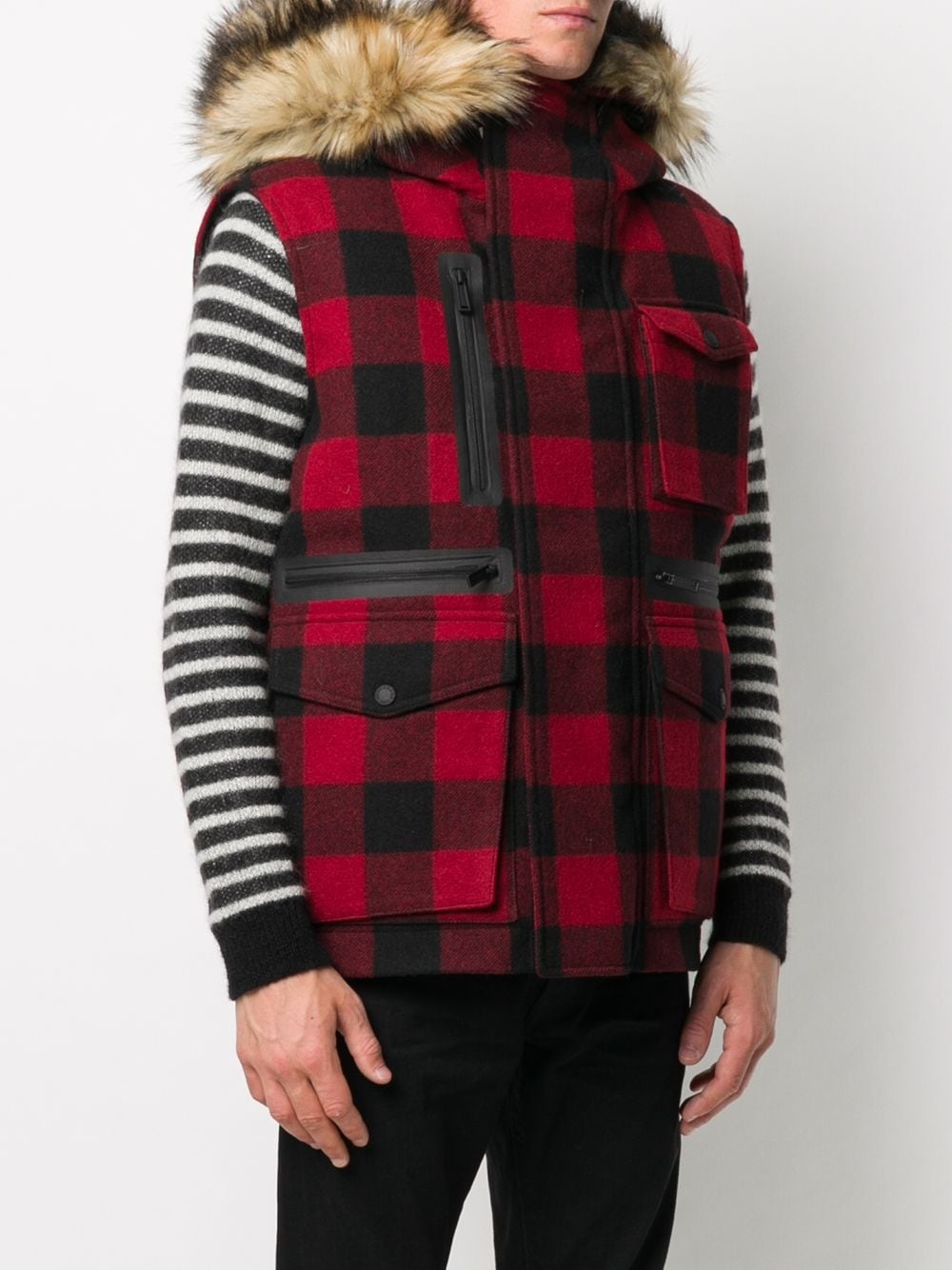 reversible checked vest - 3