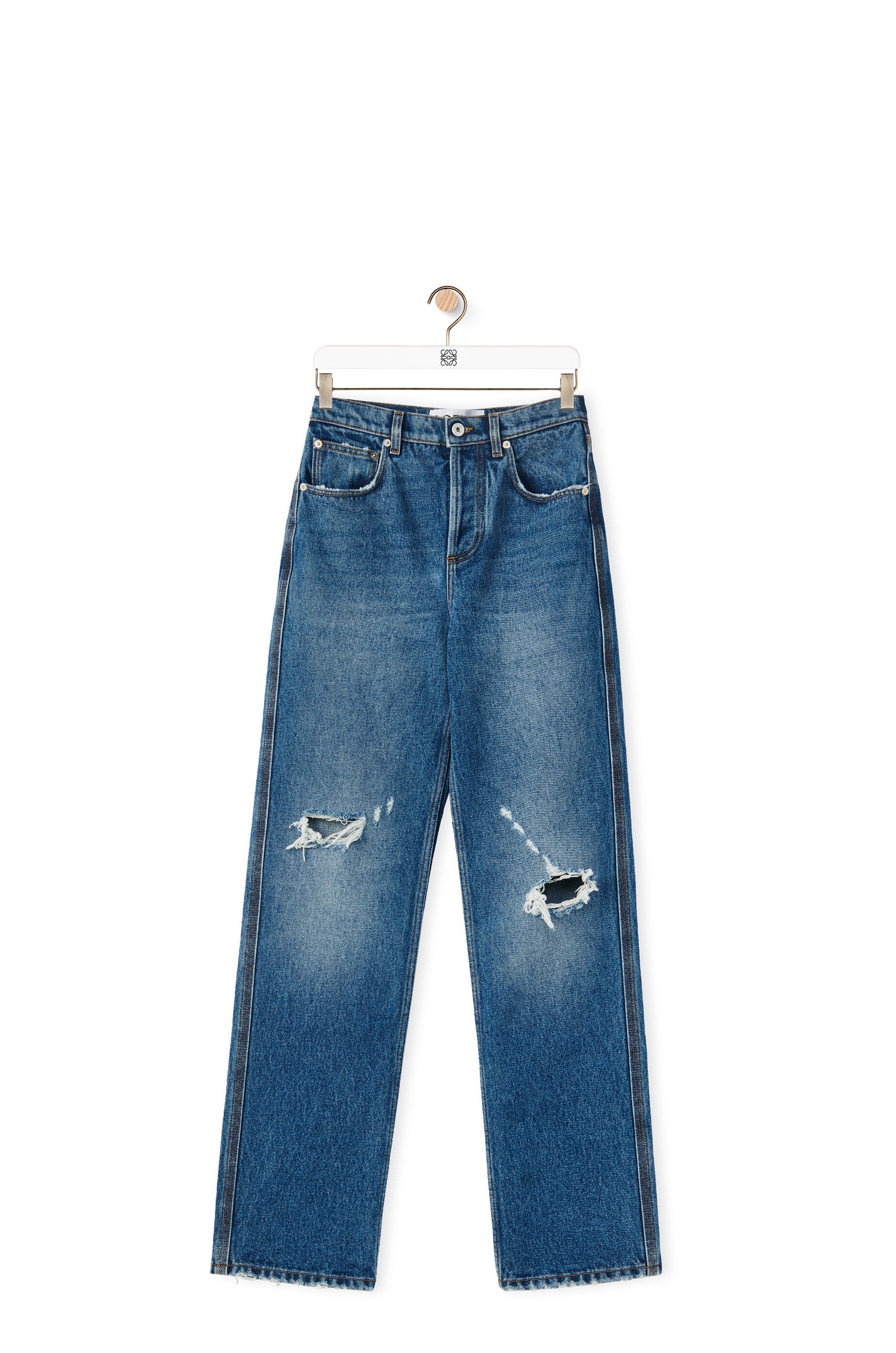 Distressed jeans in denim - 1