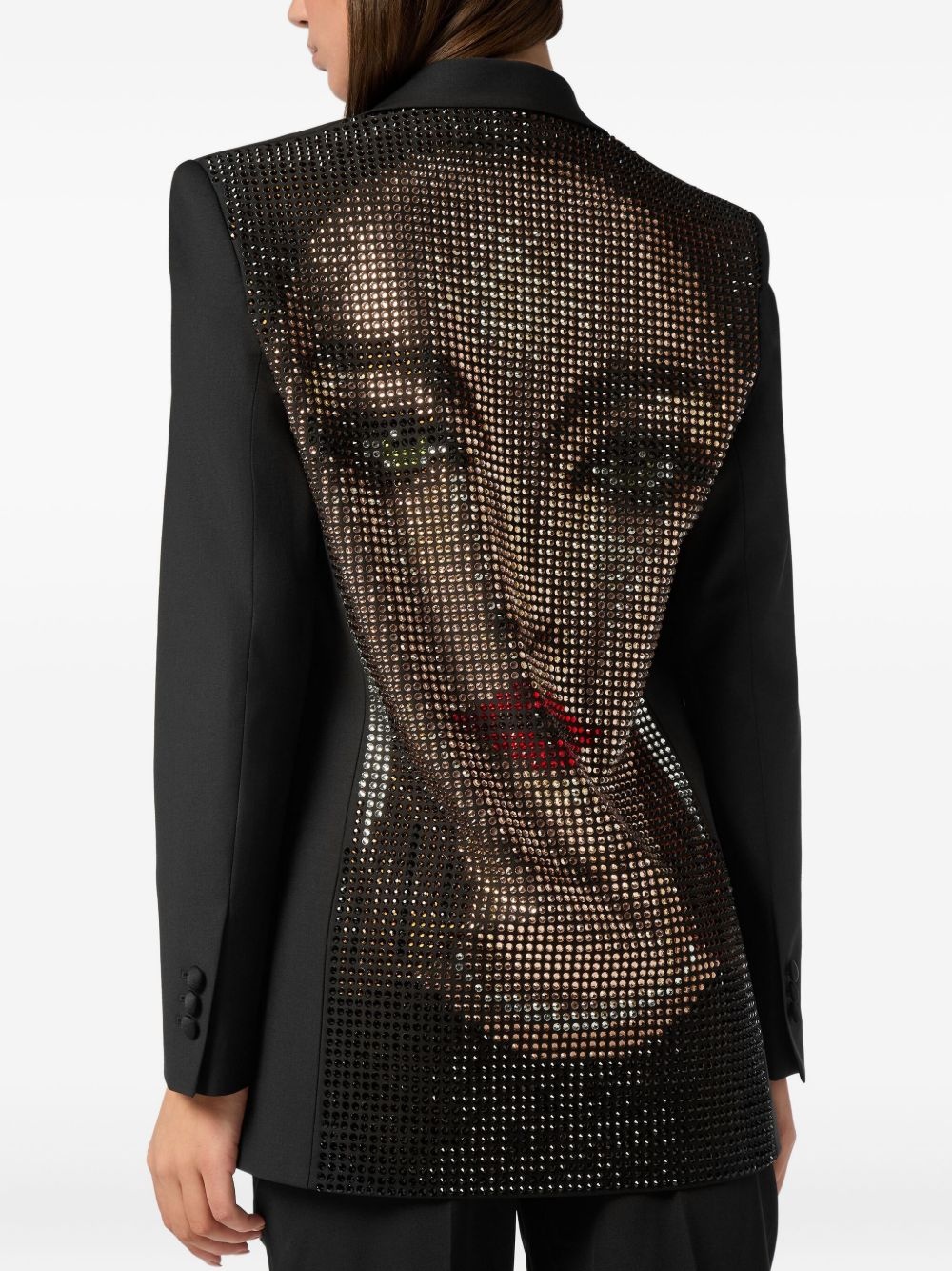 strass-face blazer - 5