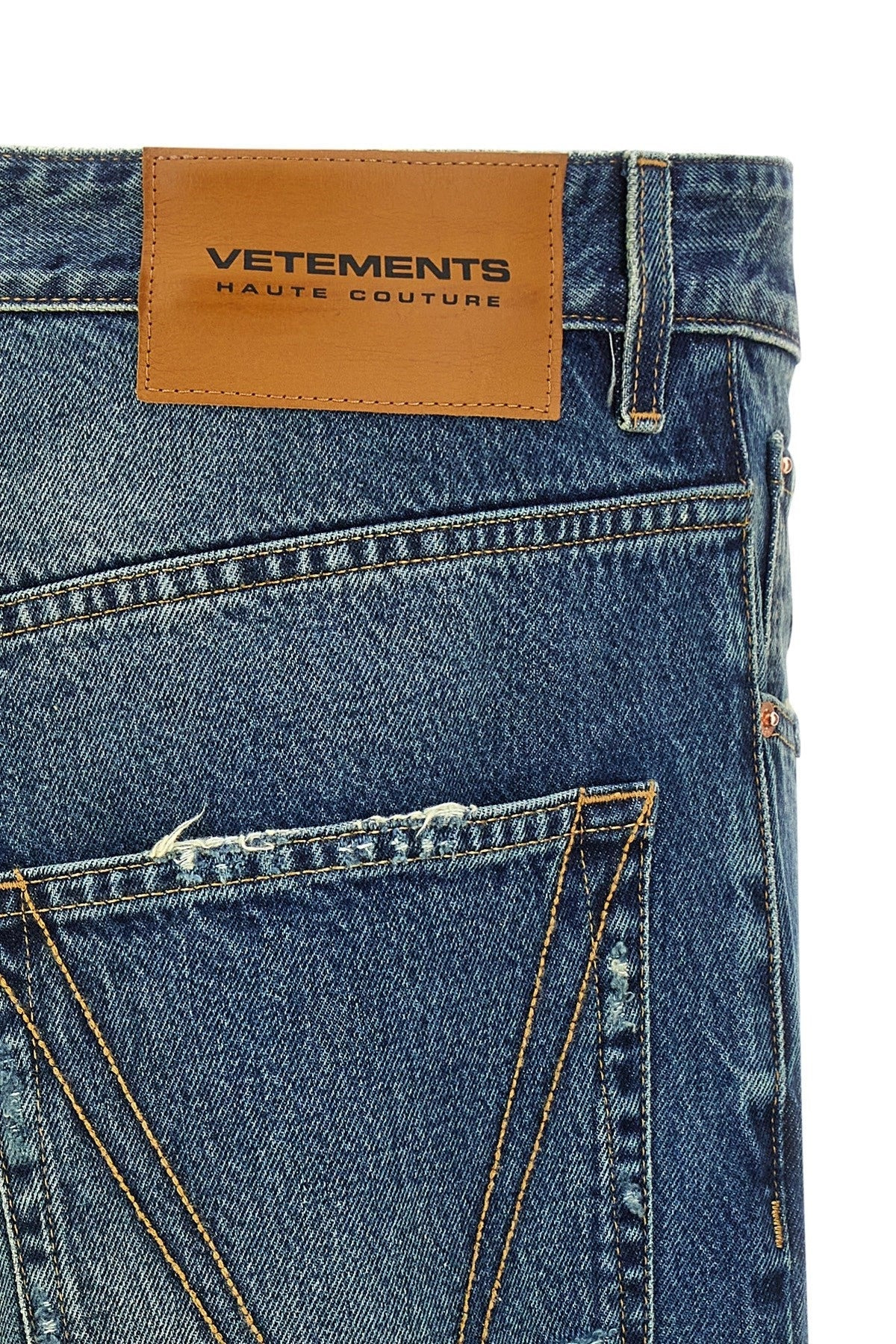 Vetements Men 'Blue Distressed Baggy' Jeans - 4