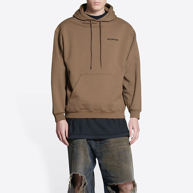 Balenciaga Back Logo Hoodie Regular Fit 'Brown' 600583TMVF57761 - 3
