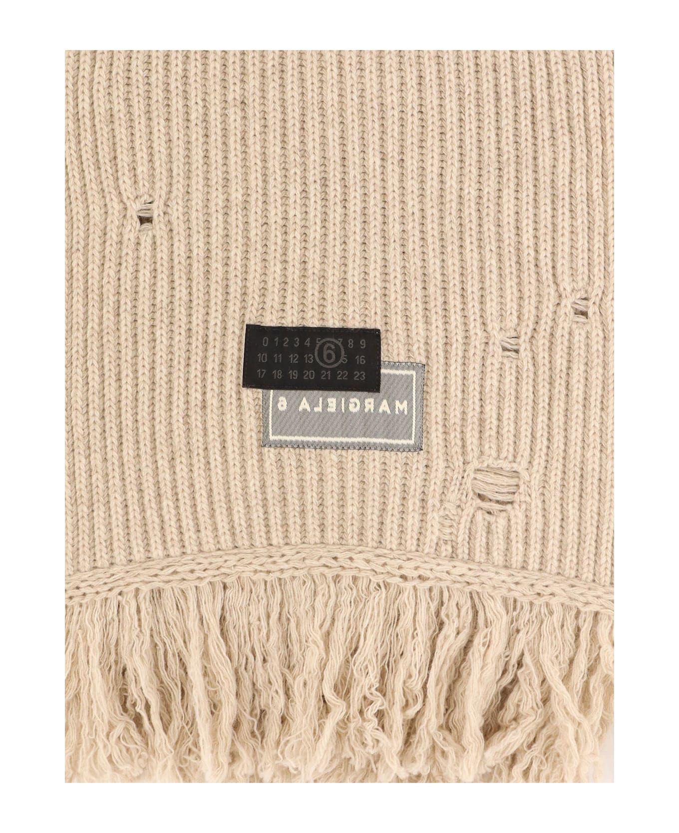 Wool Blend Scarf With Distressed Effect - 2
