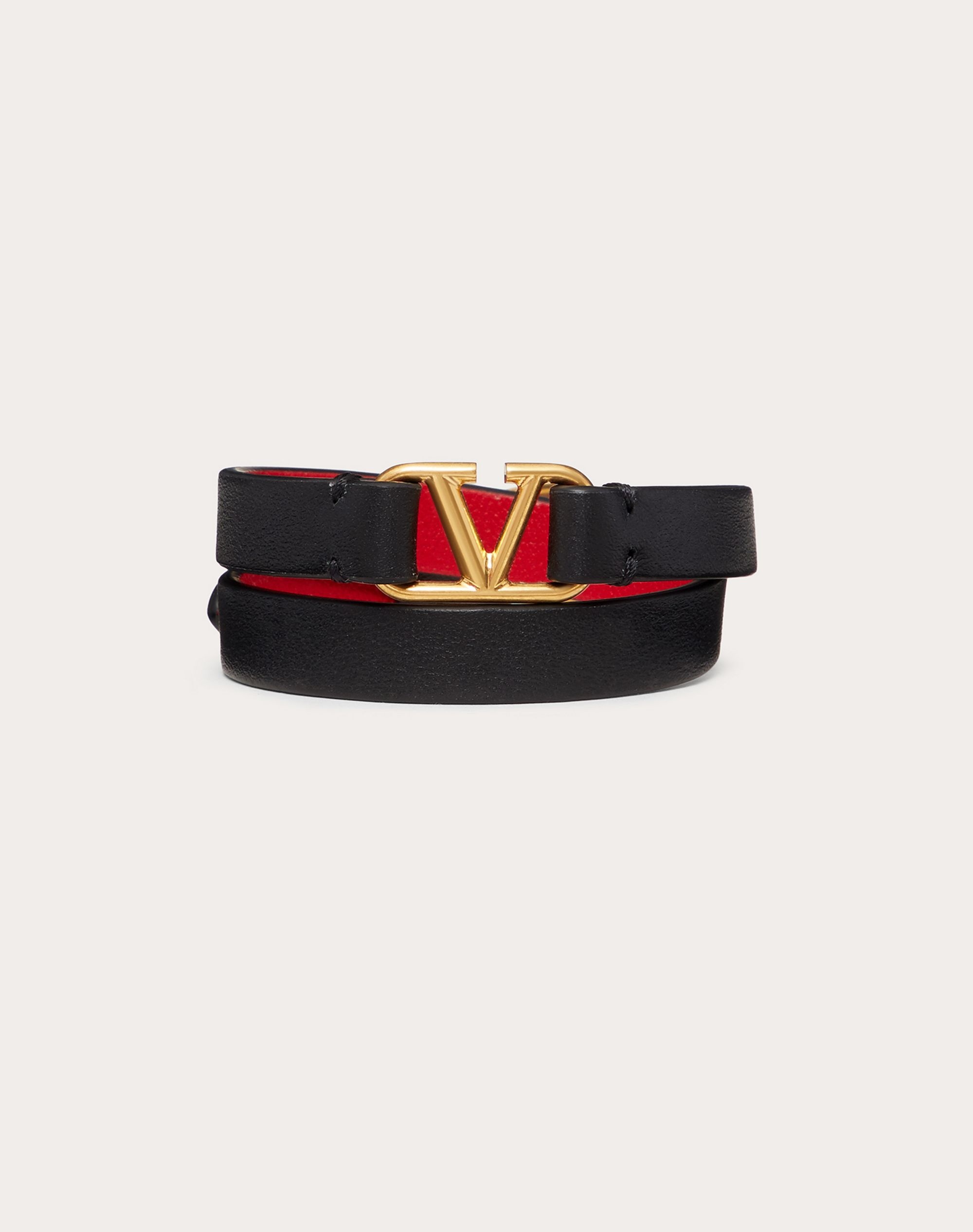 VLogo Signature Double-Strap Bracelet in Calfskin - 1