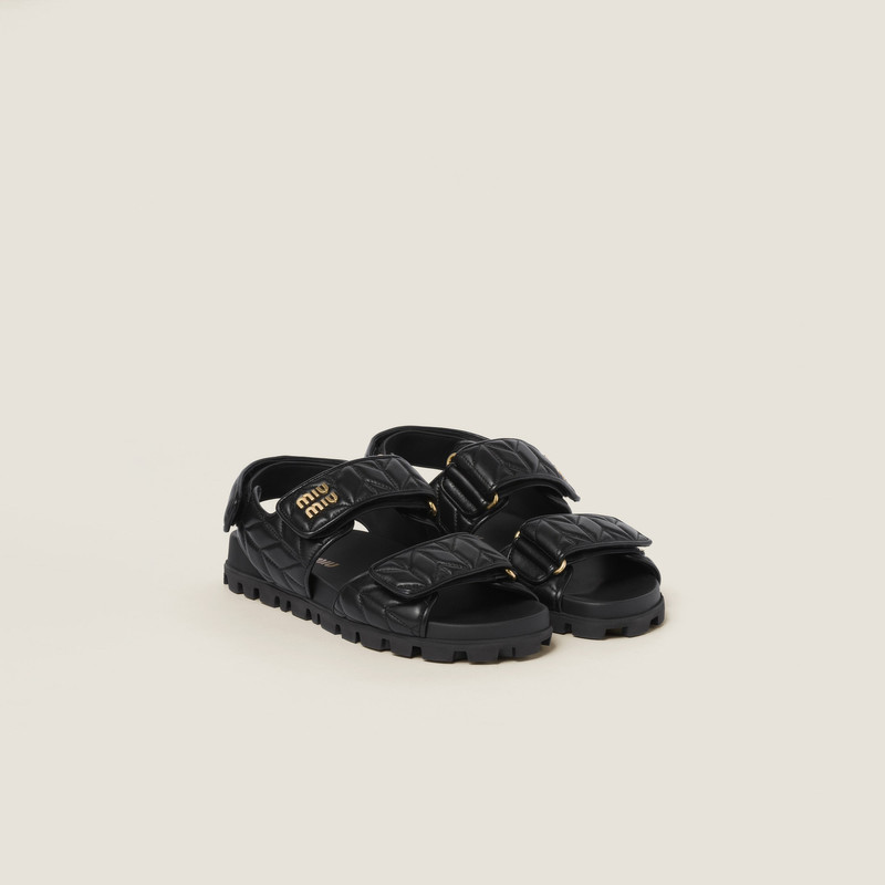 Sporty matelassé nappa leather sandals 1