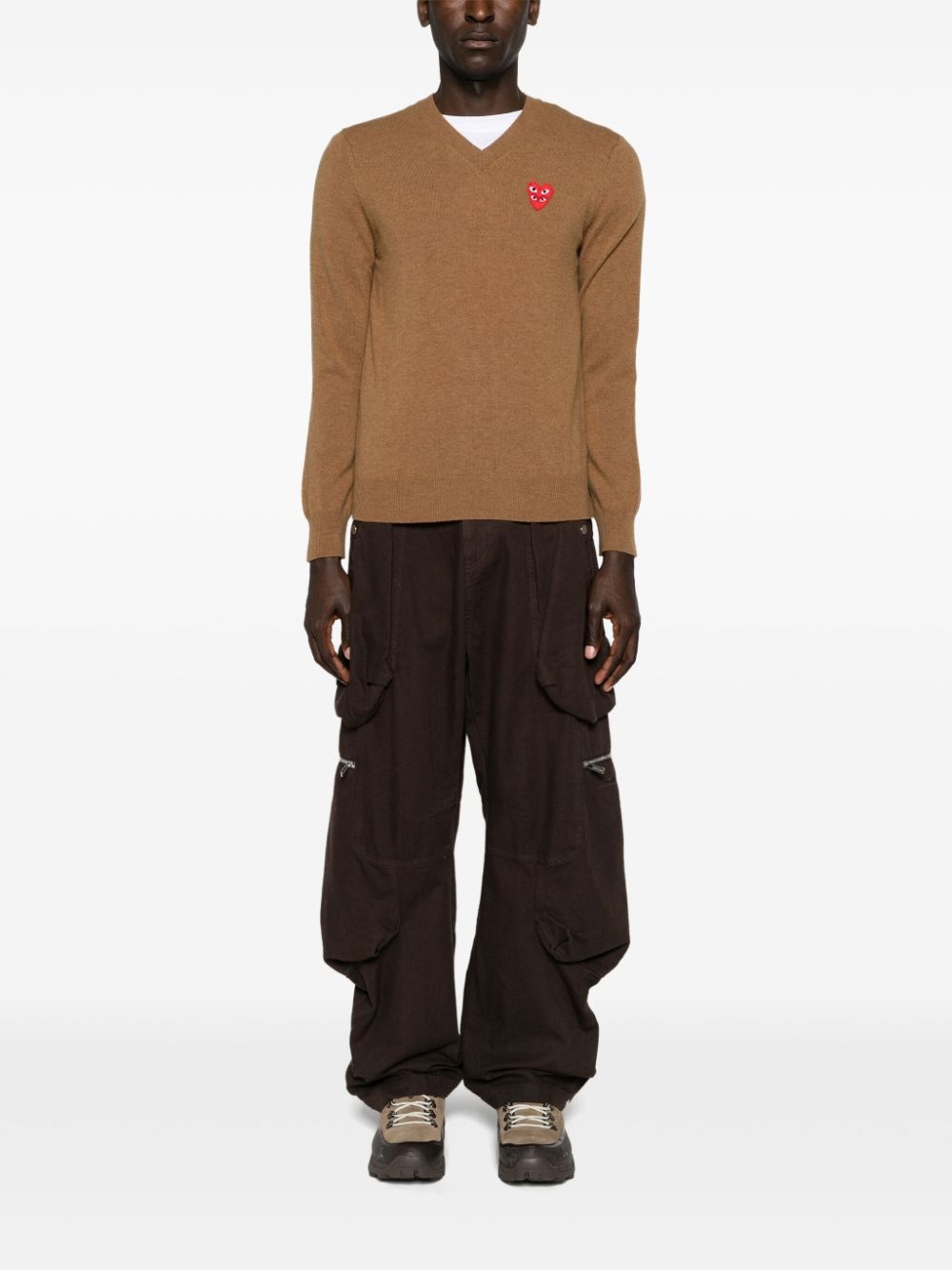 heart-patch wool jumper - 3