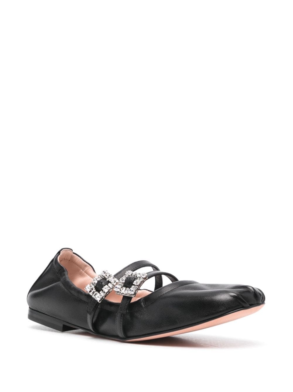 crystal-buckle ballet flats - 2
