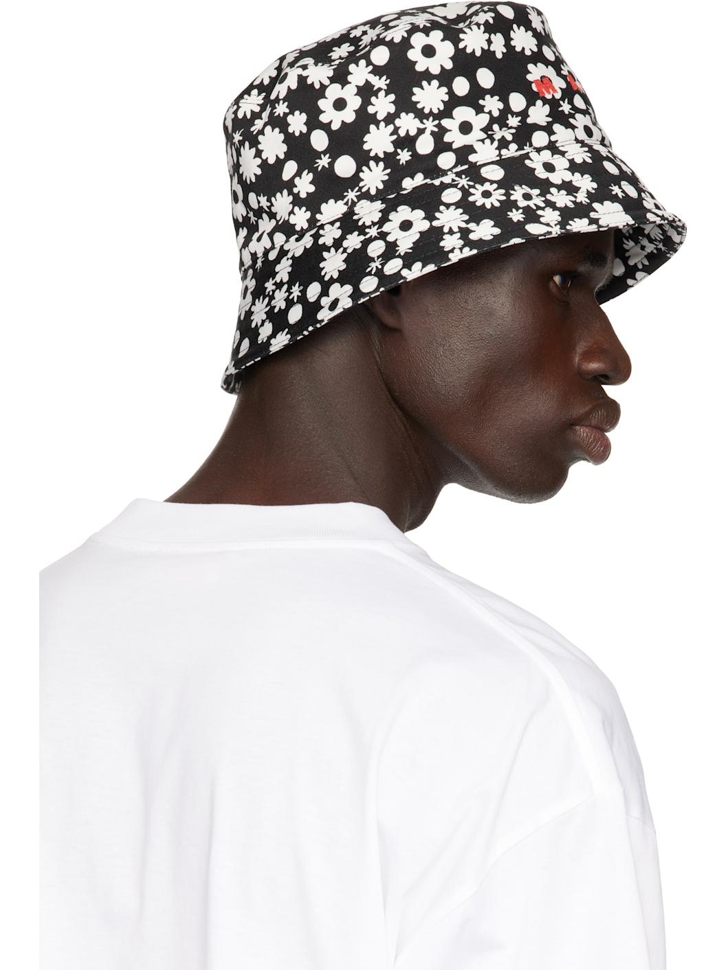 Black & White Pop Fields Bucket Hat - 3