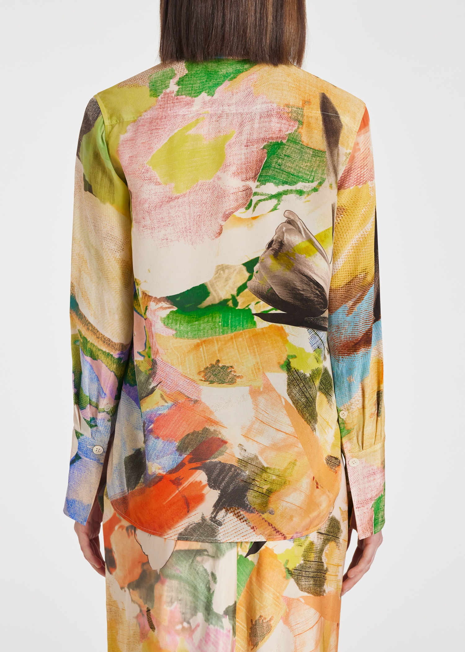 Women's 'Floral Collage' Silk Shirt - 5