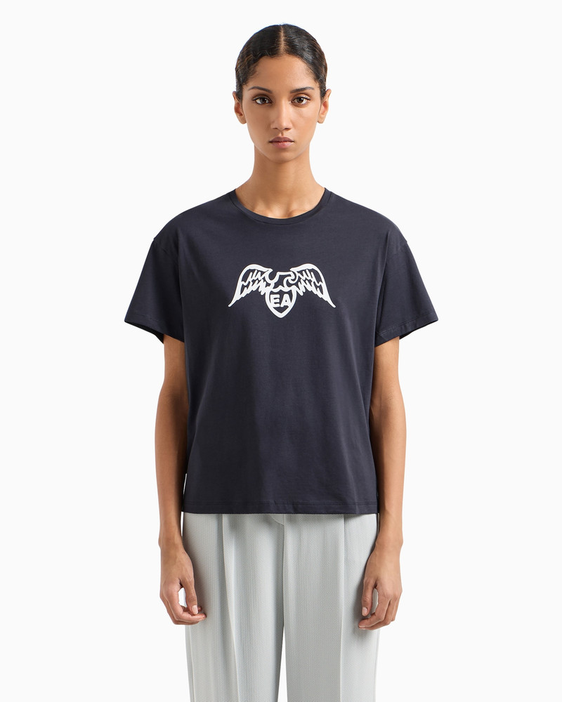 EMPORIO ARMANI Pima T-shirt with eagle logo outlook