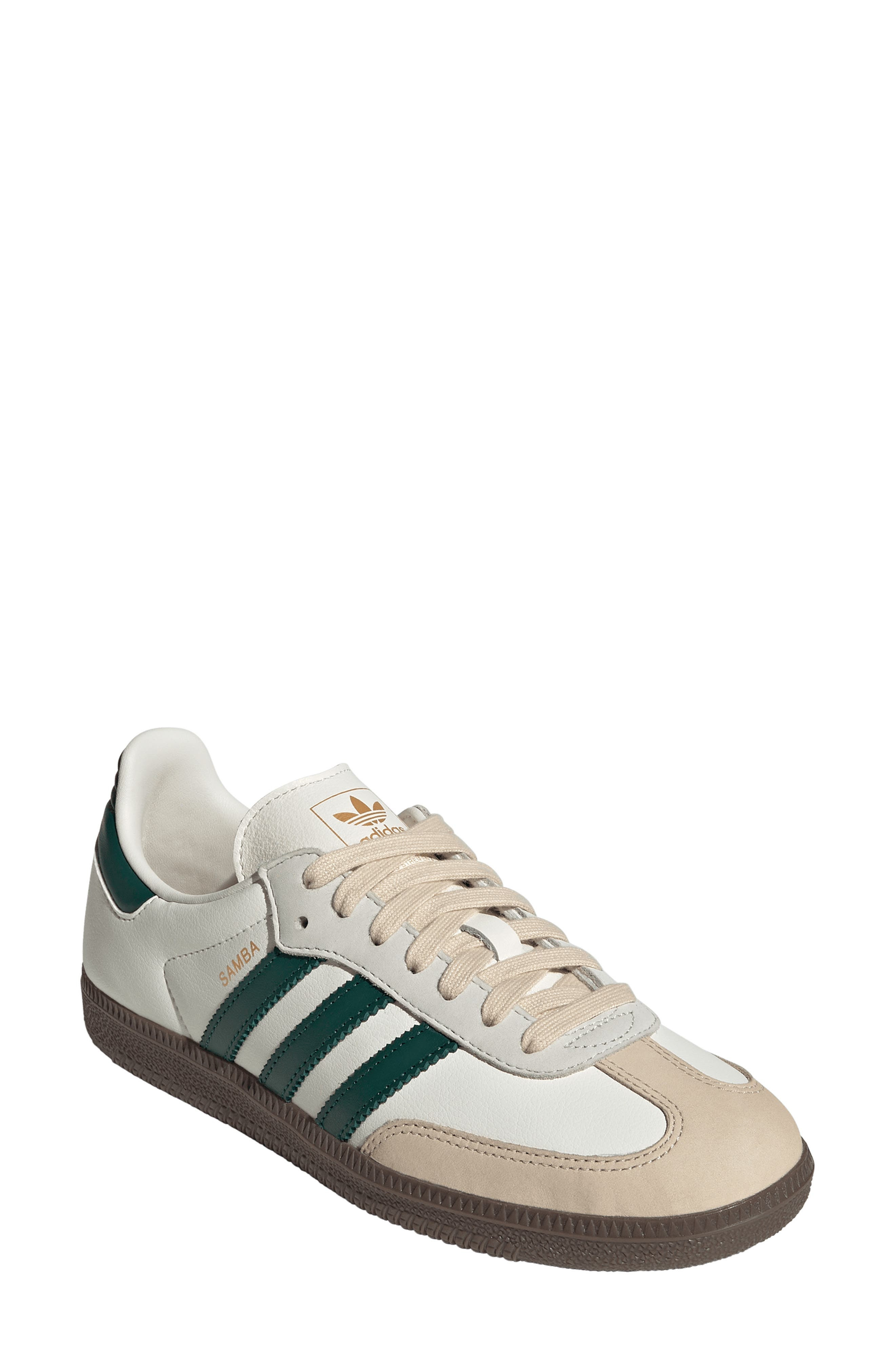 adidas Gender Inclusive Samba OG Sneaker in Off White/Green at Nordstrom - 1