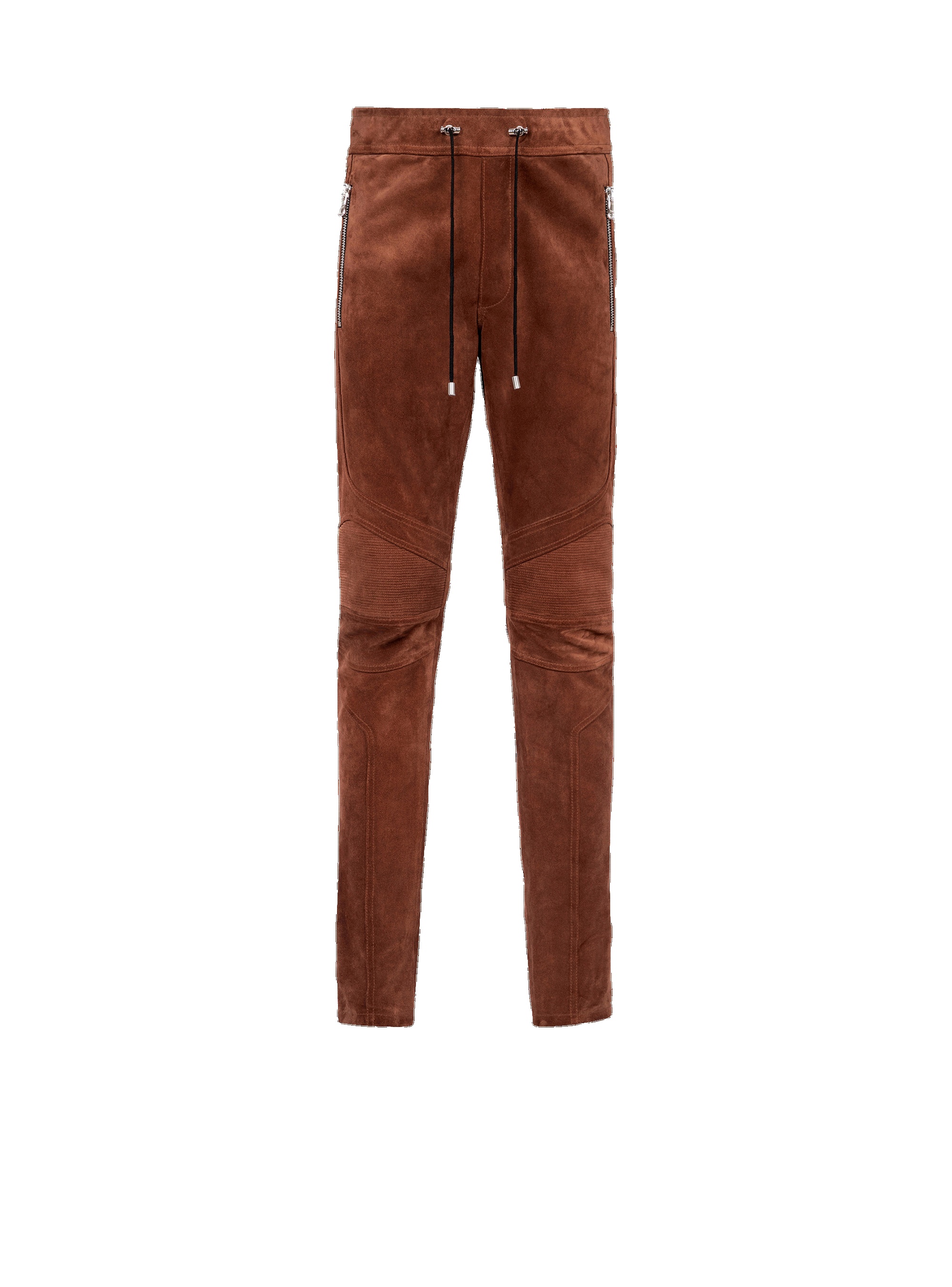 Balmain x Netflix -Slim cut suede pants - 1