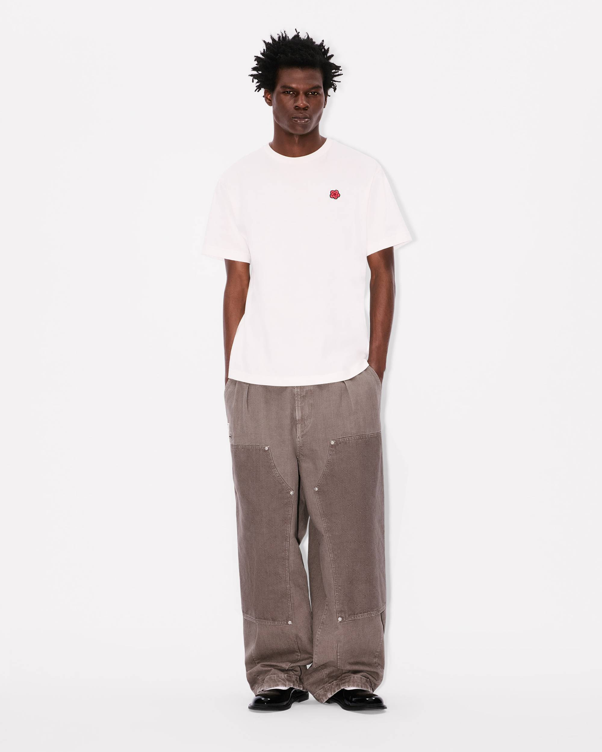 'KENZO Weave' double knee pants in washed cotton - 3