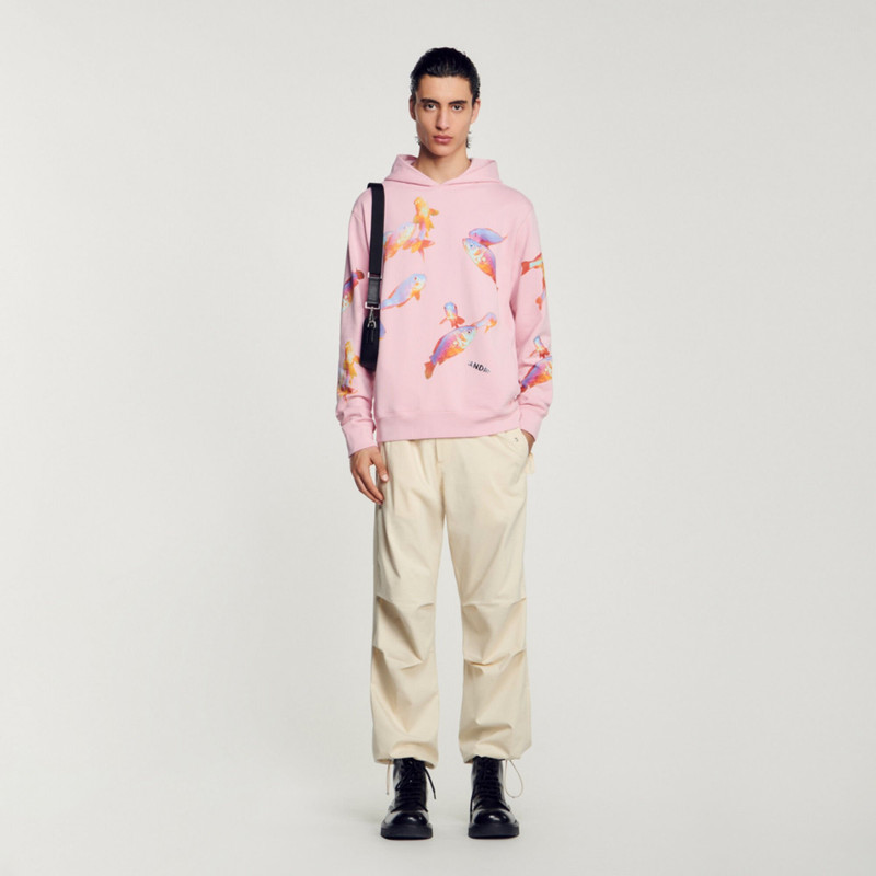 Sandro HOODED PRINTED SWEATSHIRT outlook