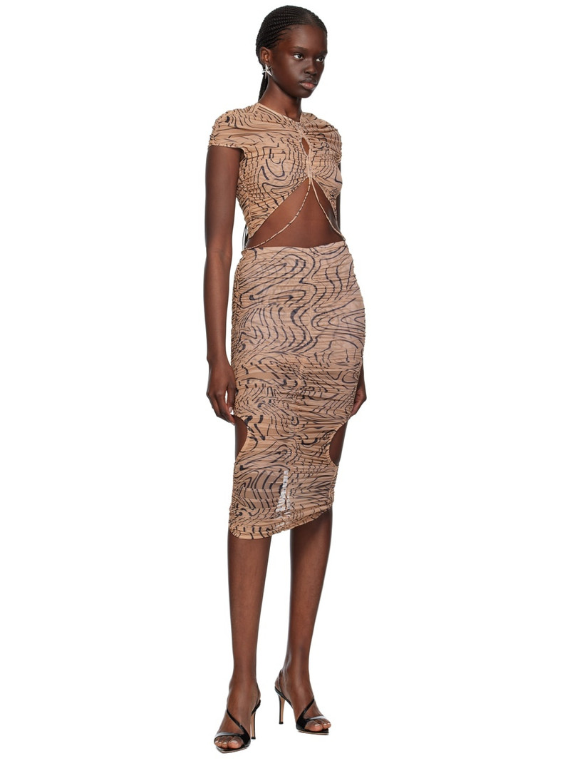 MUGLER Tan Printed T-Shirt outlook
