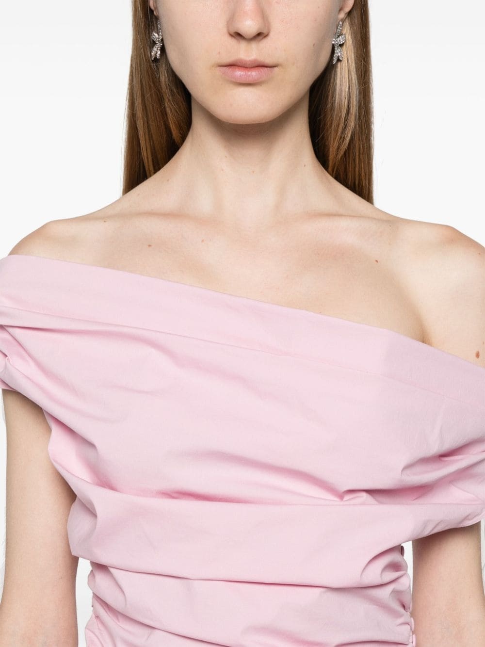 draped off-shoulder top - 5