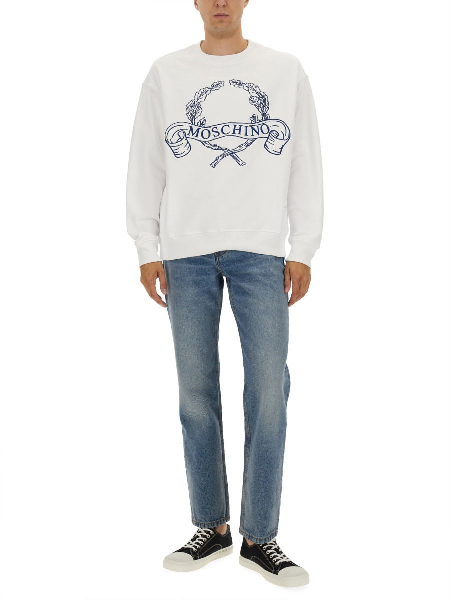 Moschino Men Sweatshirt With Laurel Crown Logo Embroidery - 2