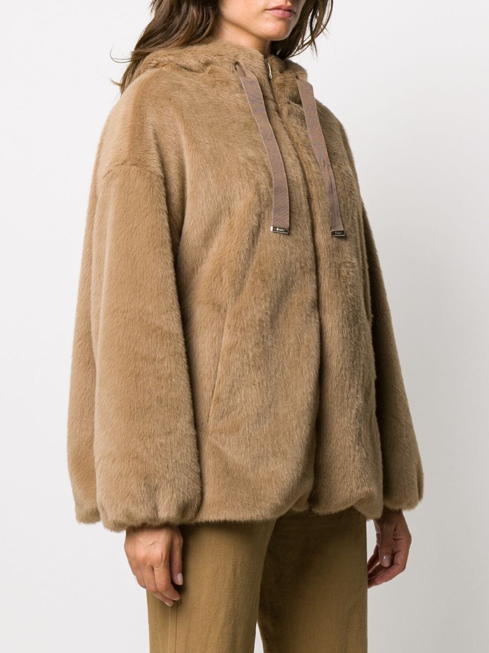 shearling style hooded jacket - 3