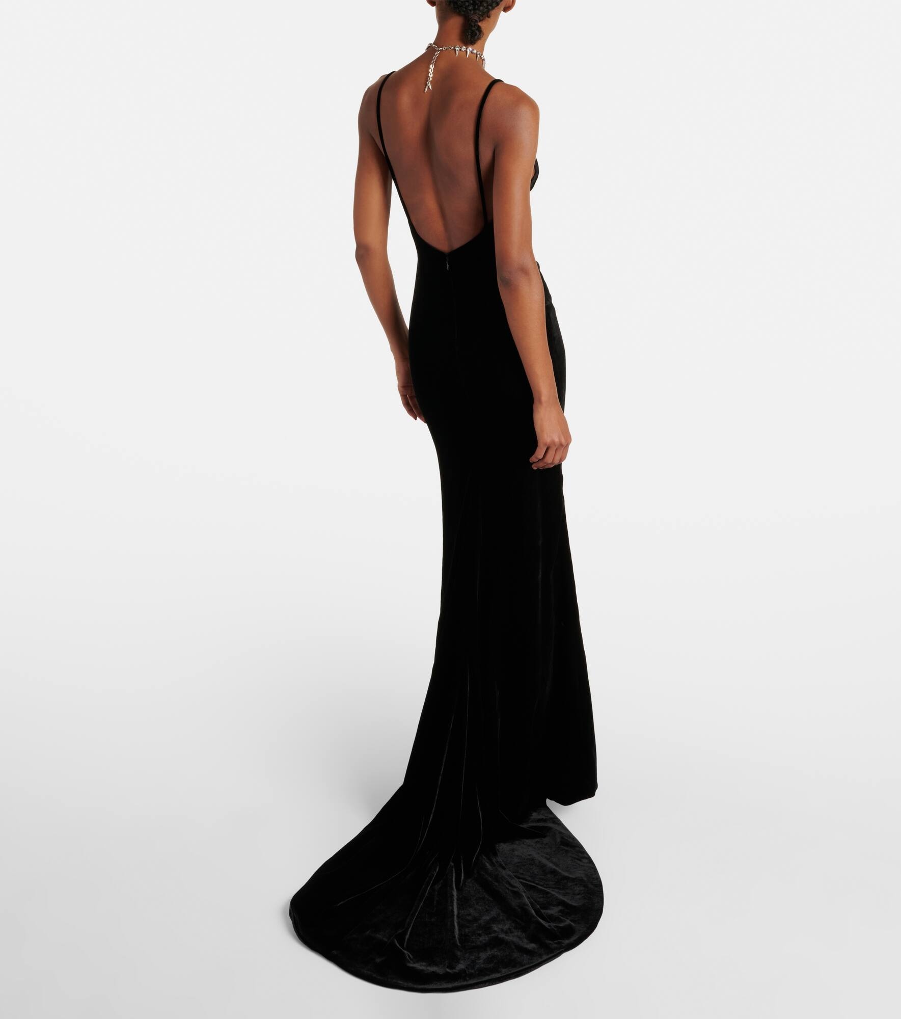 Bow-detail velvet gown - 3