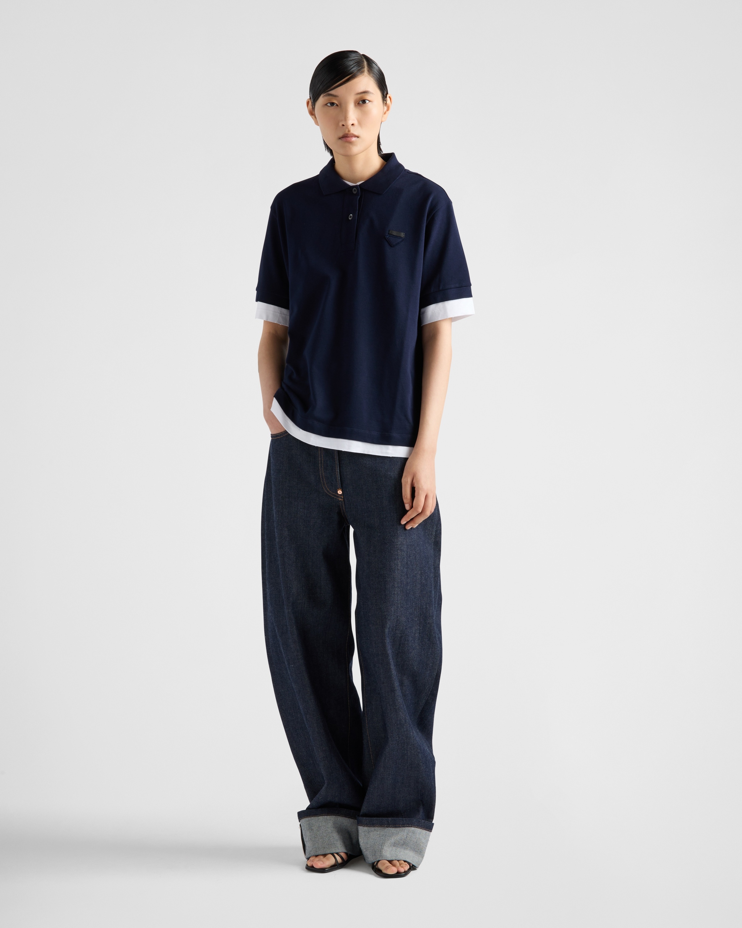Piqué and jersey polo shirt - 2