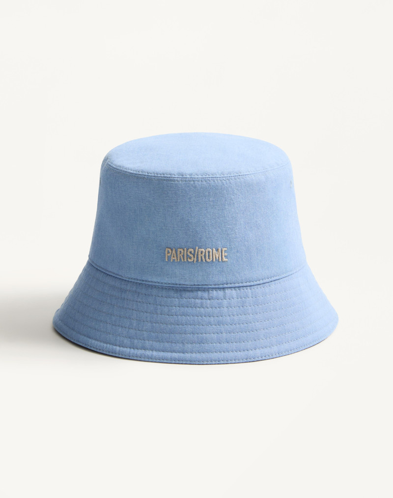 CHEZ VALENTINO DENIM BUCKET HAT WITH EMBROIDERY 4
